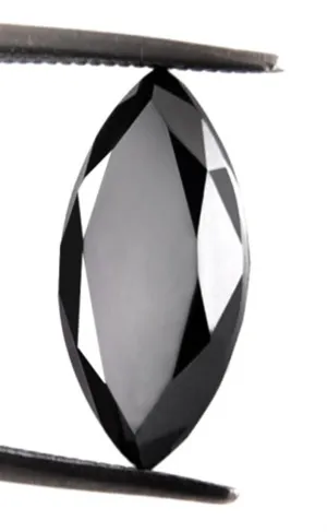 Black Diamond Solitaire 4.50 Cts Marquise Cut. Earth mined.Certified