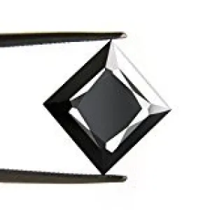 Black Diamond Solitaire Earth Mined Princess Cut 1.20 Ct Certificate