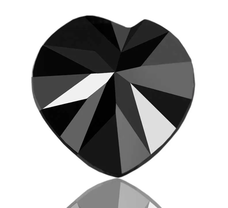 Black Diamond Solitaire Heart Shape 5.15 ct.Earth mined.Certified.AAA