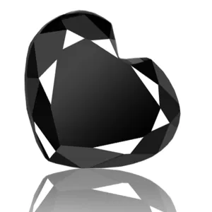 Black Diamond Solitaire Heart Shape 5.15 ct.Earth mined.Certified.AAA