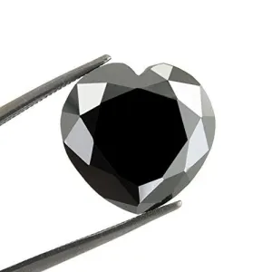 Black Diamond Solitaire Loose Heart Checker Cut 3.75 Cts.Earth Mined