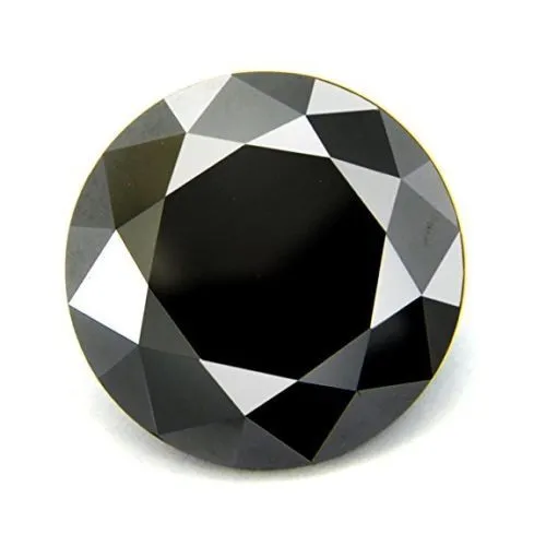 Black Diamond Solitaire.6.20 Cts.Round Brilliant Cut 11mm Earth mined