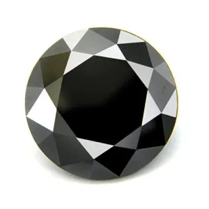 Black Diamond Solitaire.6.20 Cts.Round Brilliant Cut 11mm Earth mined