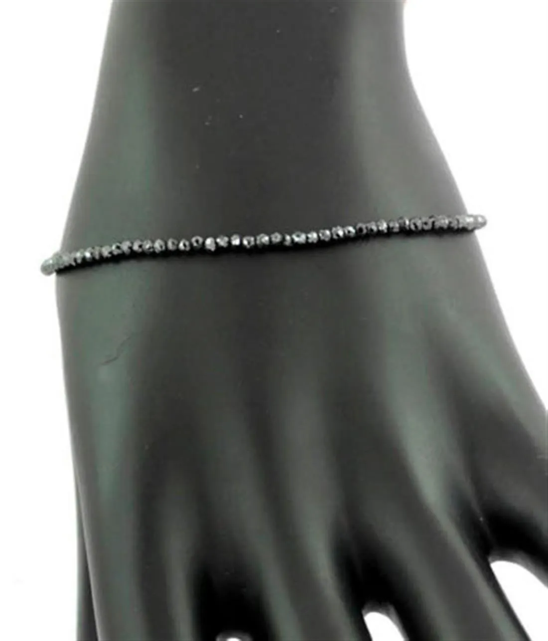 Black Diamonds Bracelet-18 carats.3 mm. 7 inch to 8 inch options.AAA.Certified.