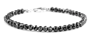 Black Diamonds Bracelet-20 carats. 3-3.5 mm Faceted Diamond AAA.Silver