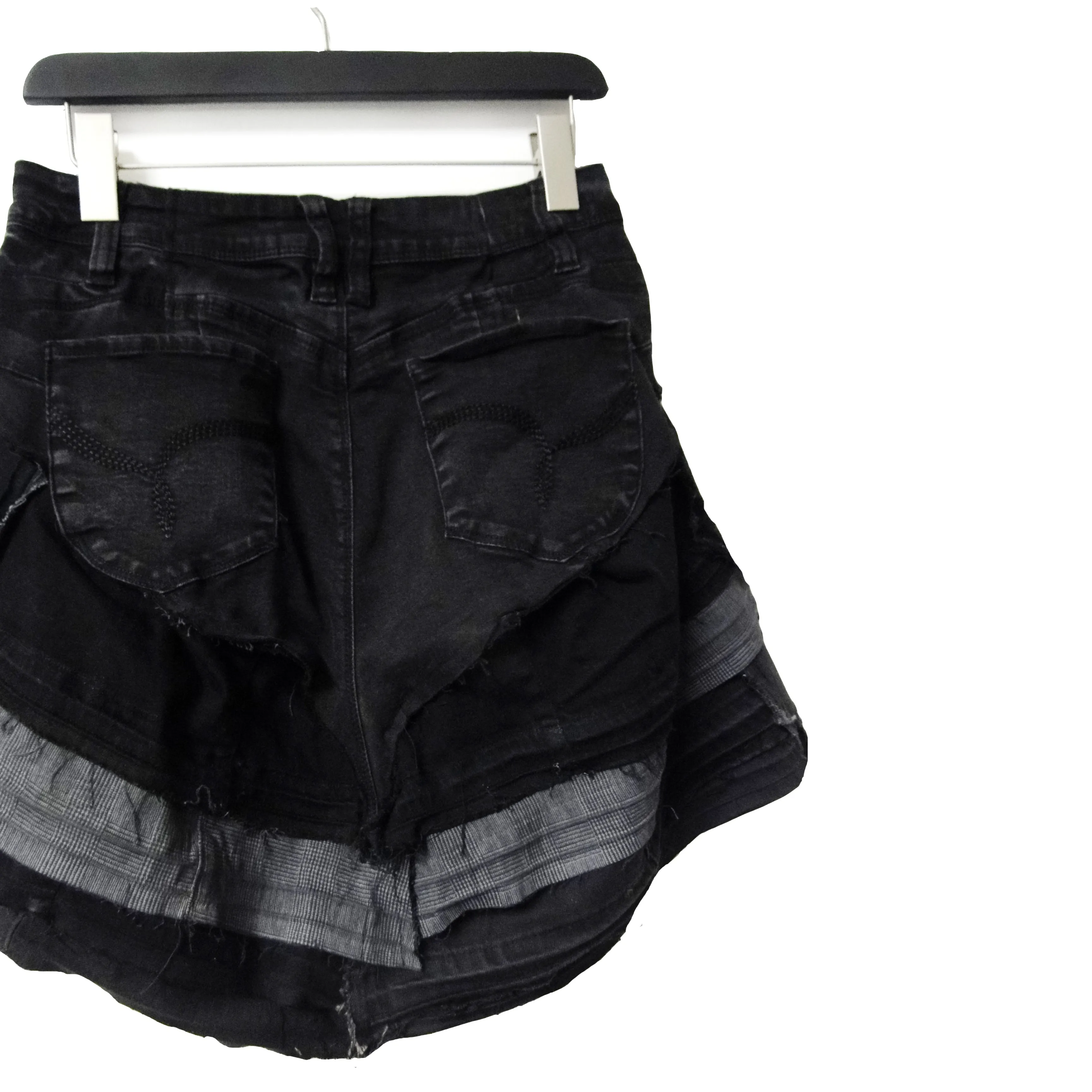 Black Mamba - Genderless Upcycled Denim Skirt
