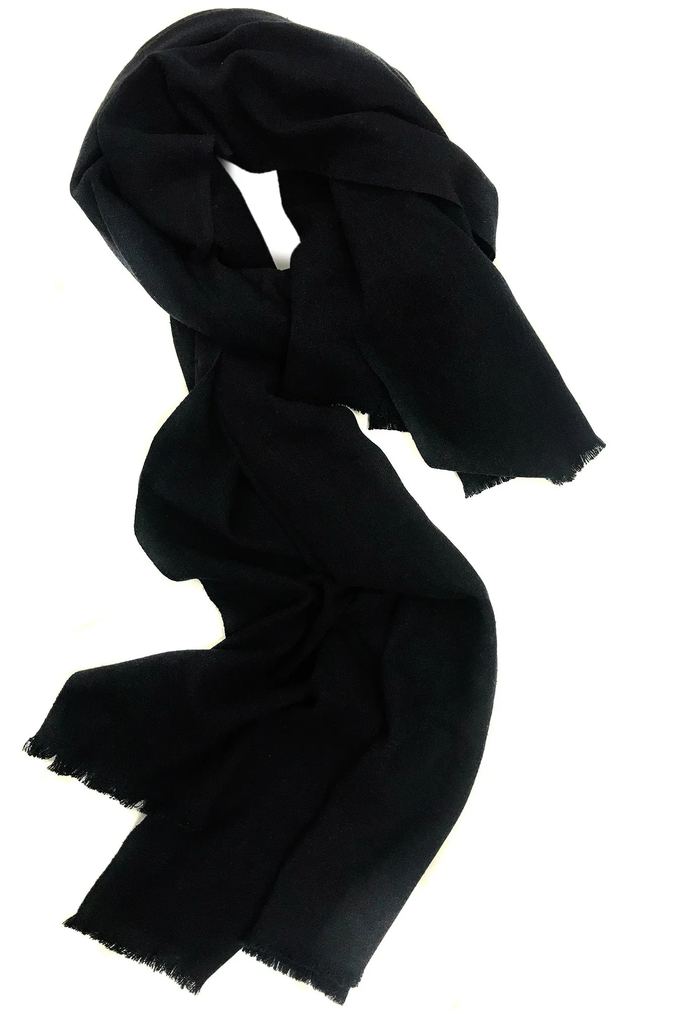 Black Silk Cashmere Men Scarf