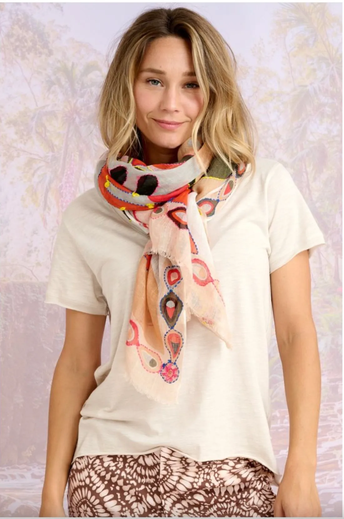 Blanca Linen Scarf Corail