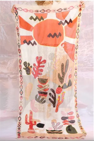 Blanca Linen Scarf Corail