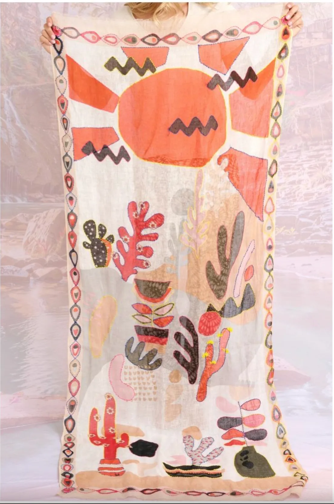 Blanca Linen Scarf Corail