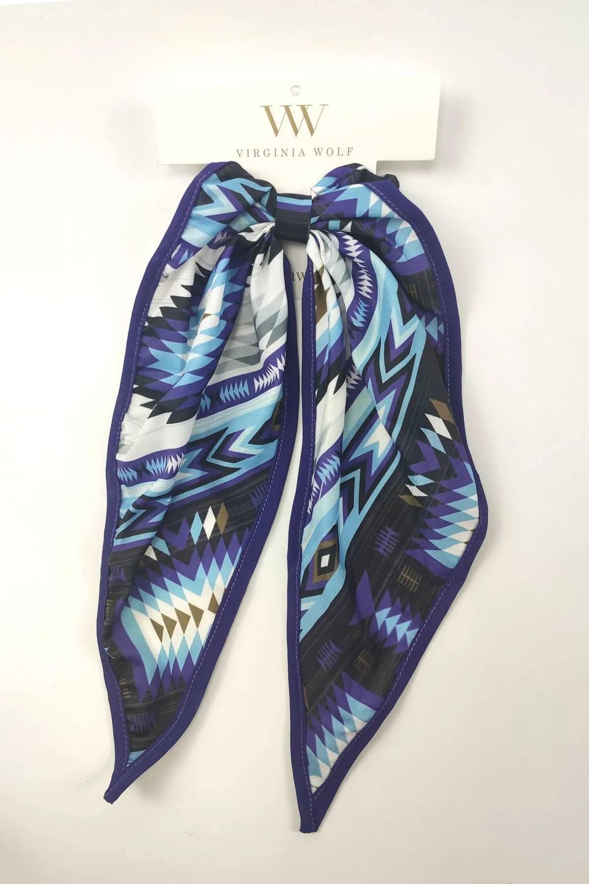 Blue Tribal Scrunchie Scarf