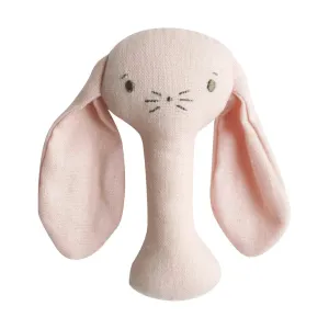 Bobby Bunny Stick Rattle Pink Linen
