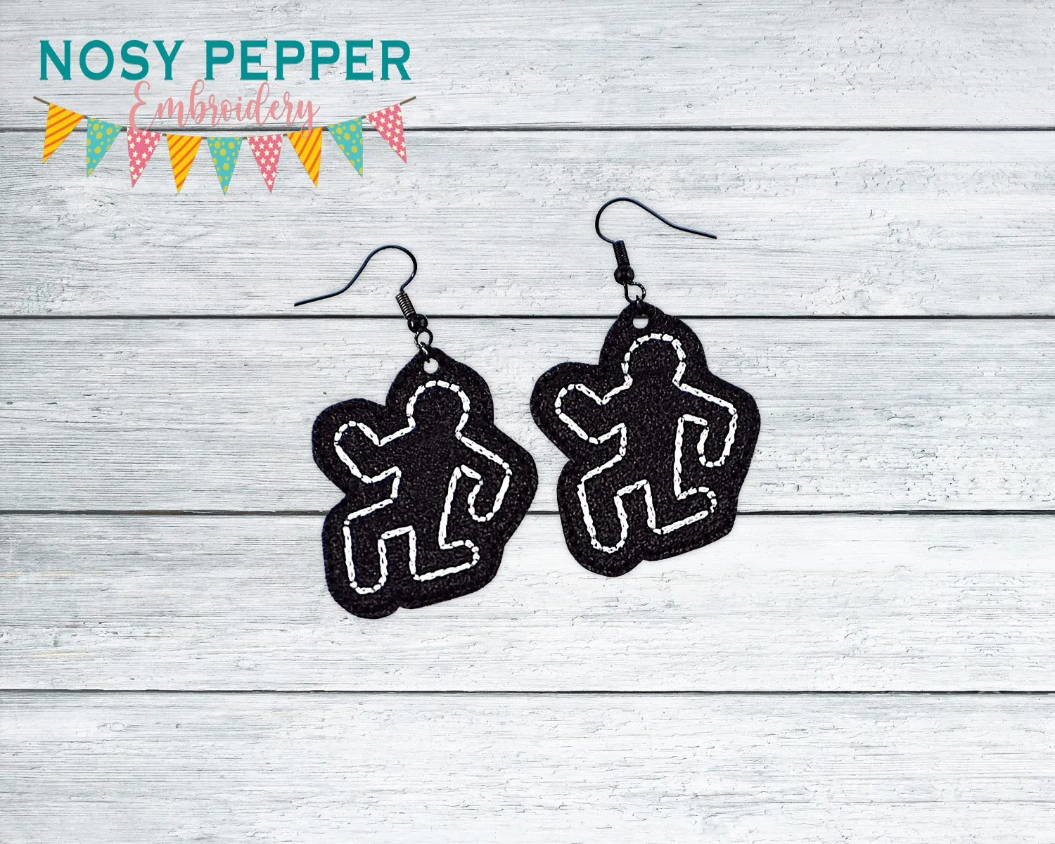 Body Outlines earrings machine embroidery design ITH DIGITAL DOWNLOAD