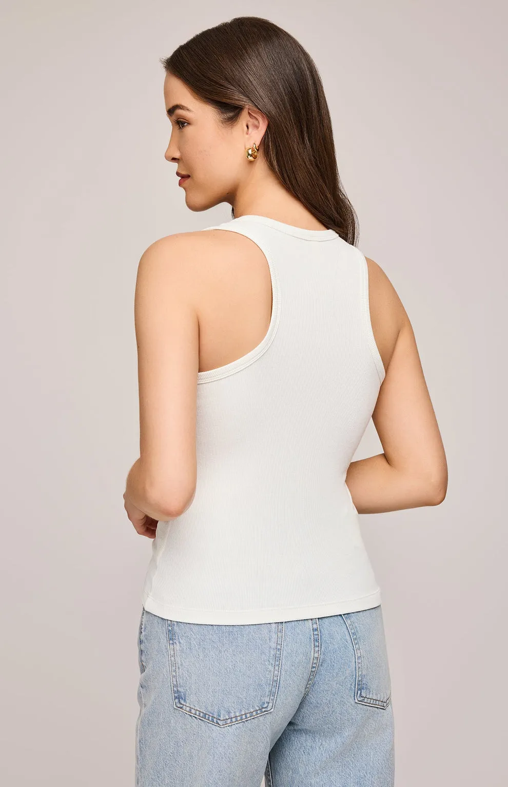 BOWEN RIBBED TANK TOP - WHITE