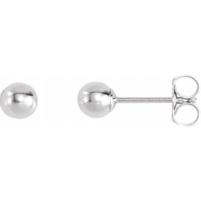 Bright Finish Ball Earrings