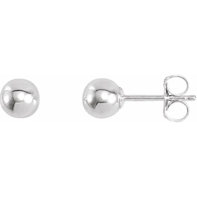 Bright Finish Ball Earrings