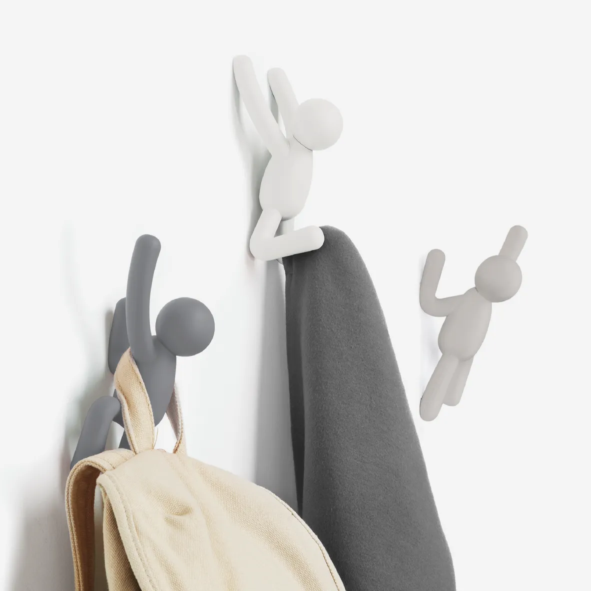 Buddy Wall Hooks - Grey