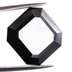 Buy Online 9.80 Ct Loose Asscher Cut Certified Black Diamond.100% Genuine