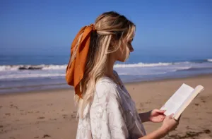 Camel Gold Loop Scrunchie Scarf