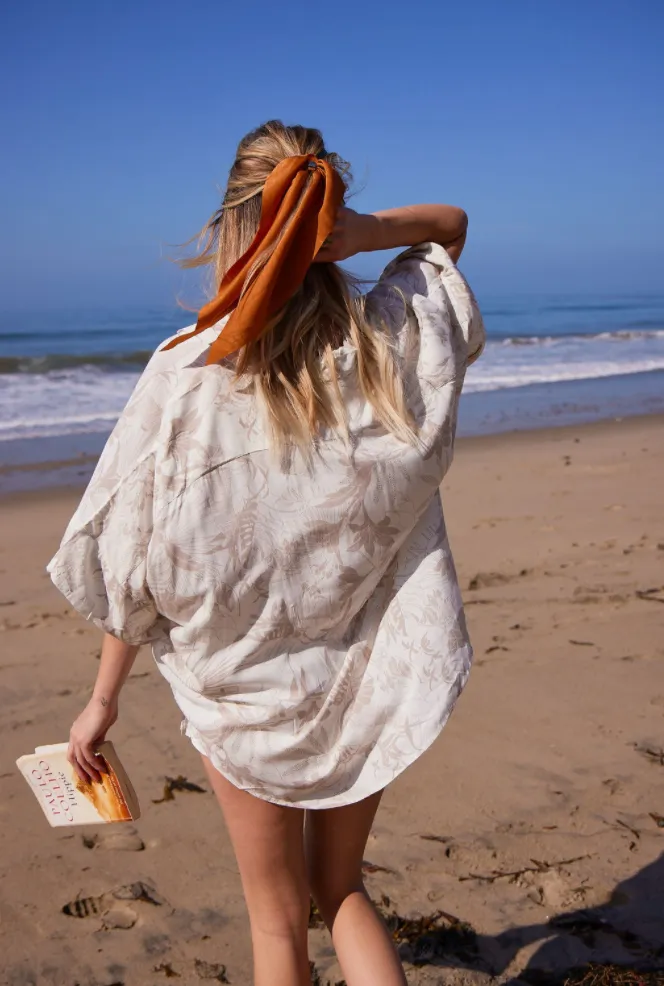 Camel Gold Loop Scrunchie Scarf