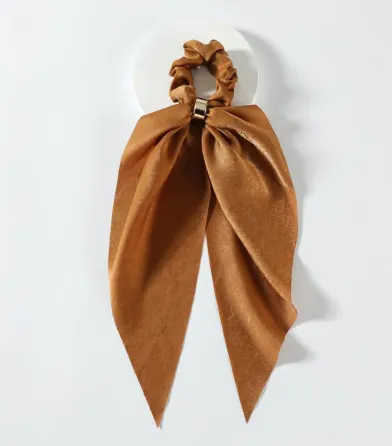 Camel Gold Loop Scrunchie Scarf