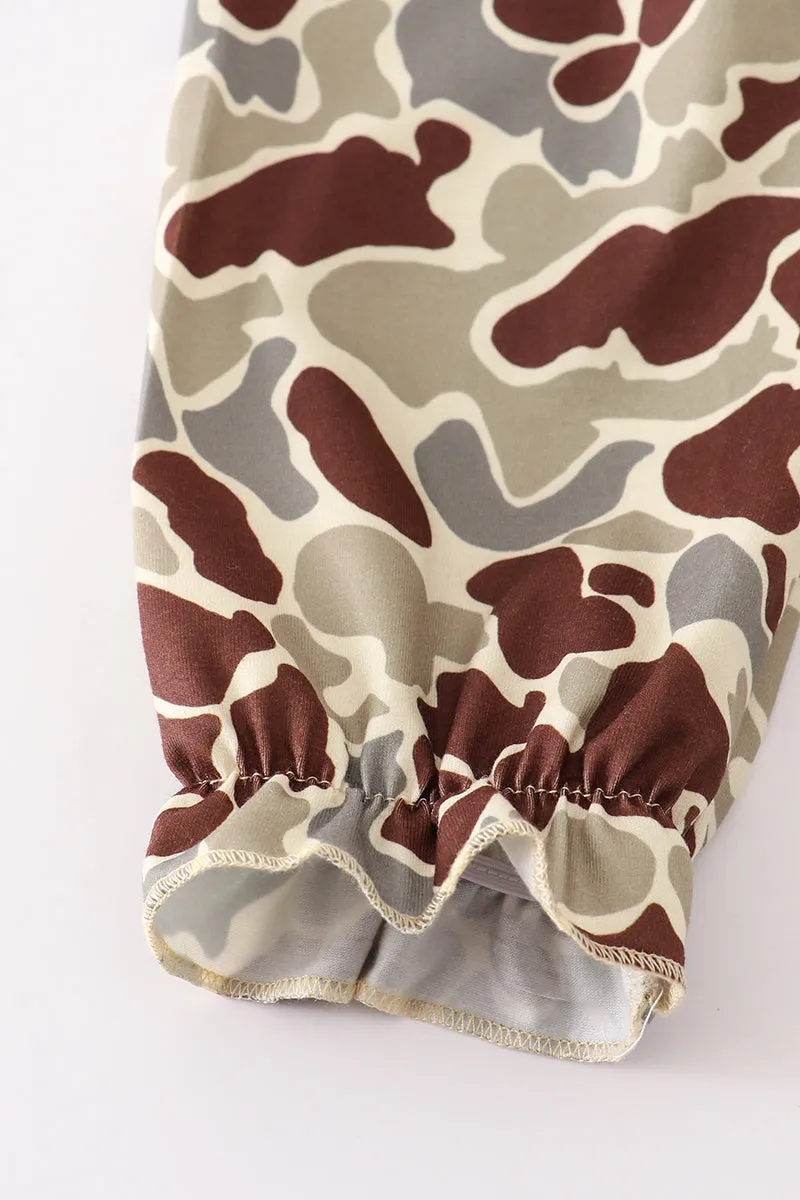Camouflage Antler Embroidery Girl Gown