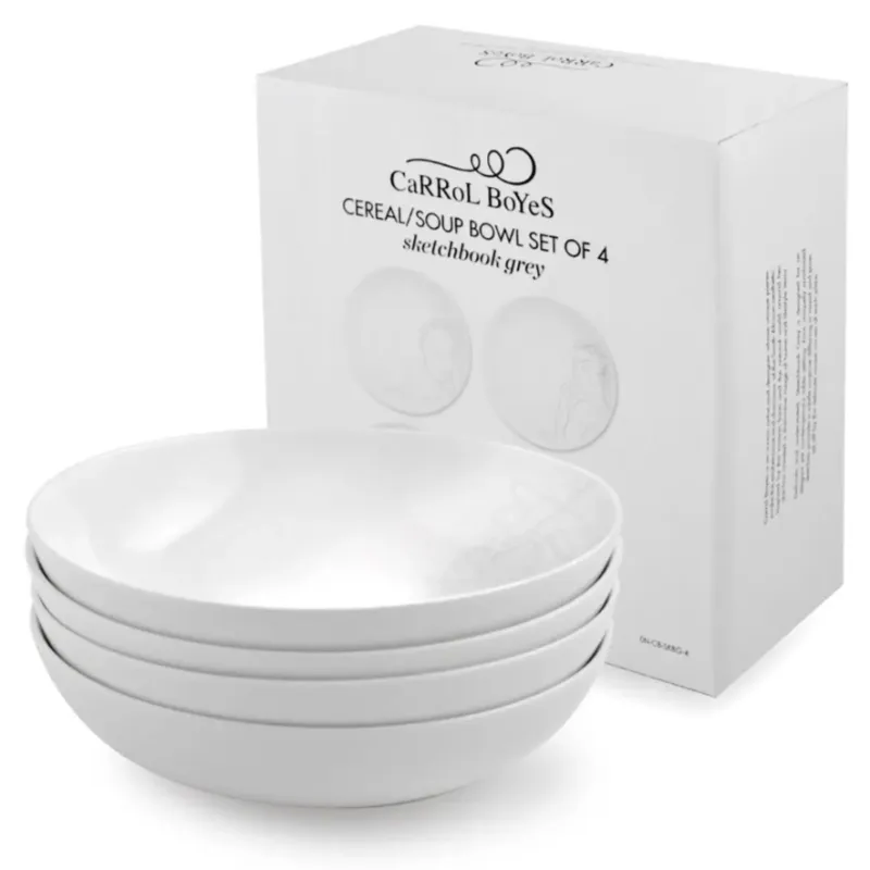 Carrol Boyes Sketchbook Grey Cereal Soup Bowl Set Of 4