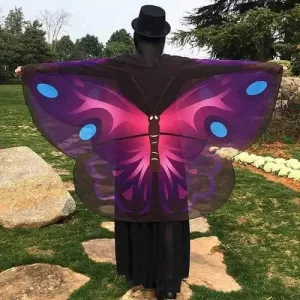 Cartoon Butterfly Wing Shape Cape Chiffon Scarf - Deep Purple