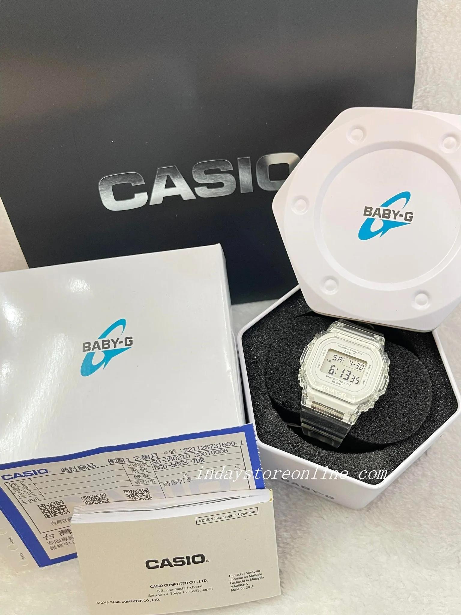 Casio Baby-G Women's Watch BGD-565S-7 Resin Band Shock Resistant Mineral Glass