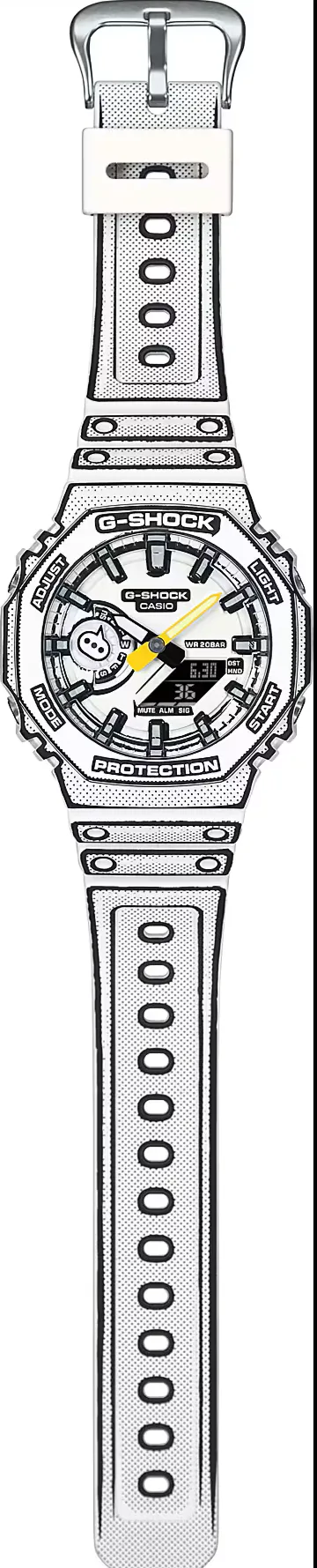 Casio G-Shock Analog Digital 2100 Series "Japanese Manga" White GA-2100MNG-7A