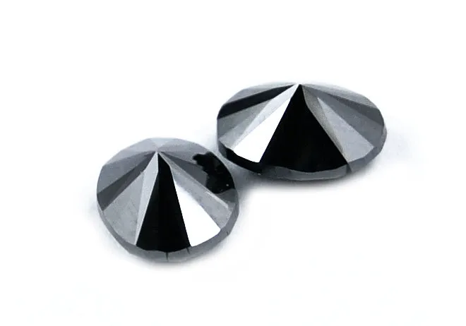 Certified 3.840 ct Oval Cut African Black Diamond Pair.AAA Earth Mined