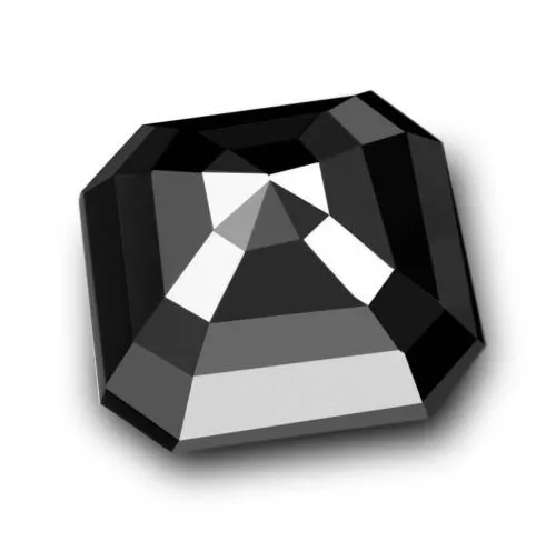 Certified Black Diamond Solitaire 2.30 Carat Loose Asscher Cut.AAA