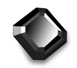 Certified Black Diamond Solitaire 2.30 Carat Loose Asscher Cut.AAA