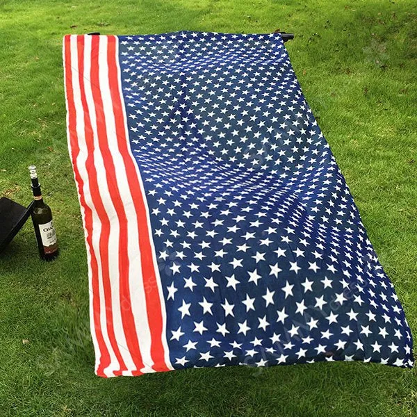 Chiffon American Flag Element Shawl Scarf - Red