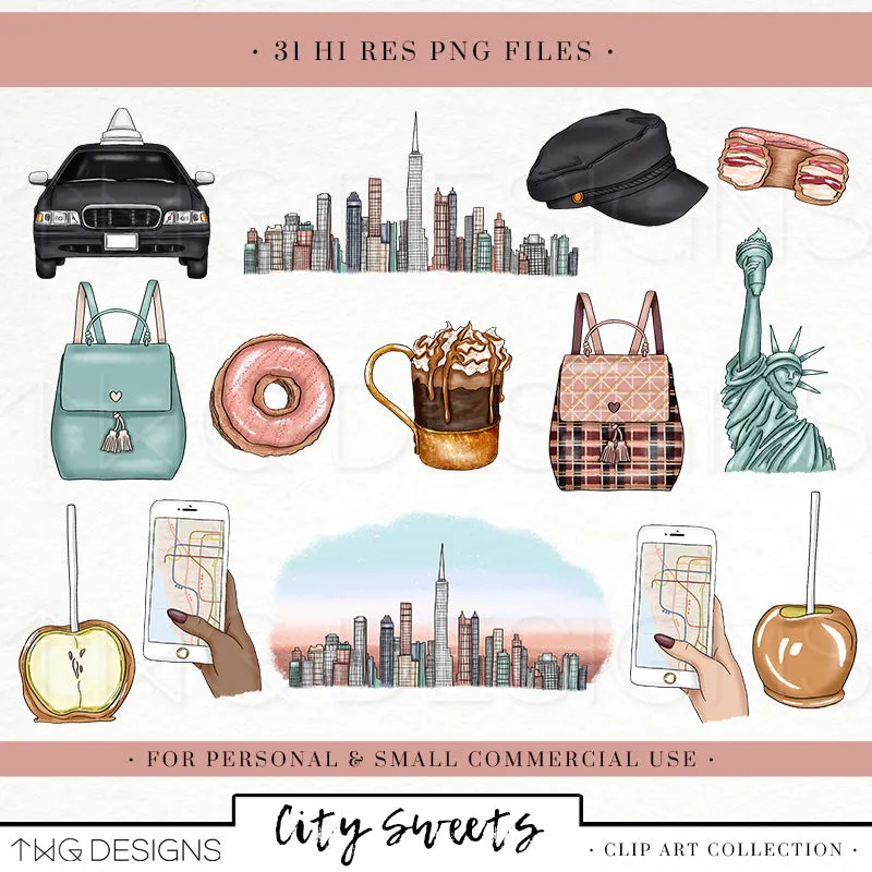 City Sweets Clipart Collection
