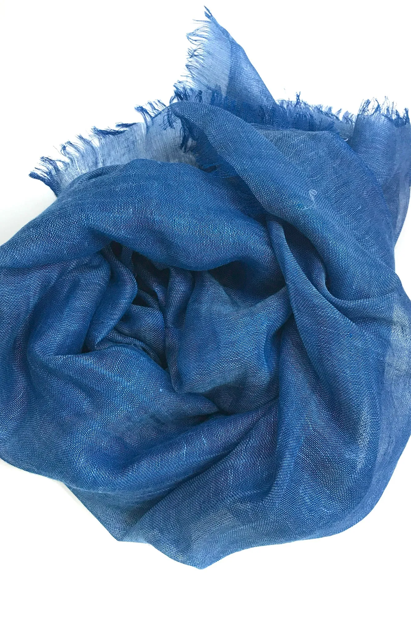 Cobalt Silk Linen Cashmere-Scarf