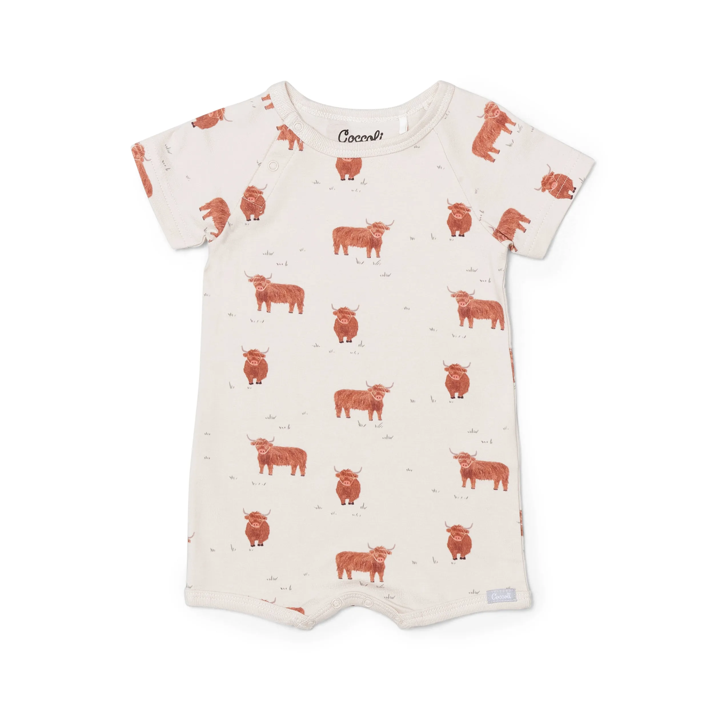 Coccoli Highland Cow Cotton Modal Shortie Playsuit