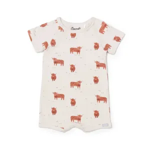Coccoli Highland Cow Cotton Modal Shortie Playsuit