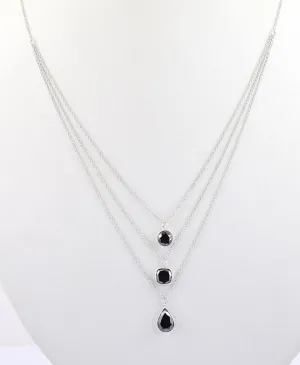Copy of 3mm AAA Quality Certified Black Diamond Necklace, Free 1 Carat Black Diamond Studs