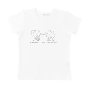 'curiosity love compassion' tee