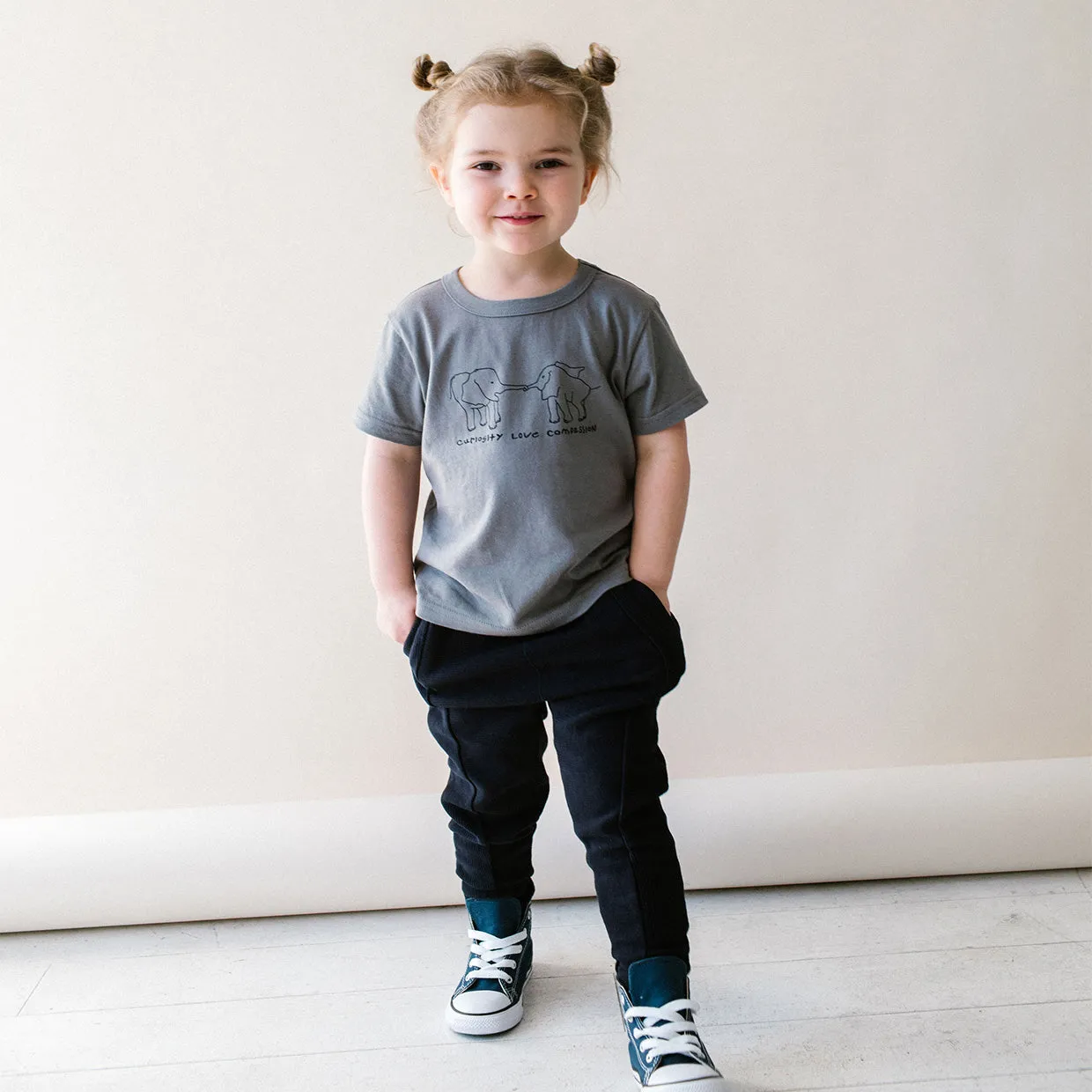'curiosity love compassion' tee