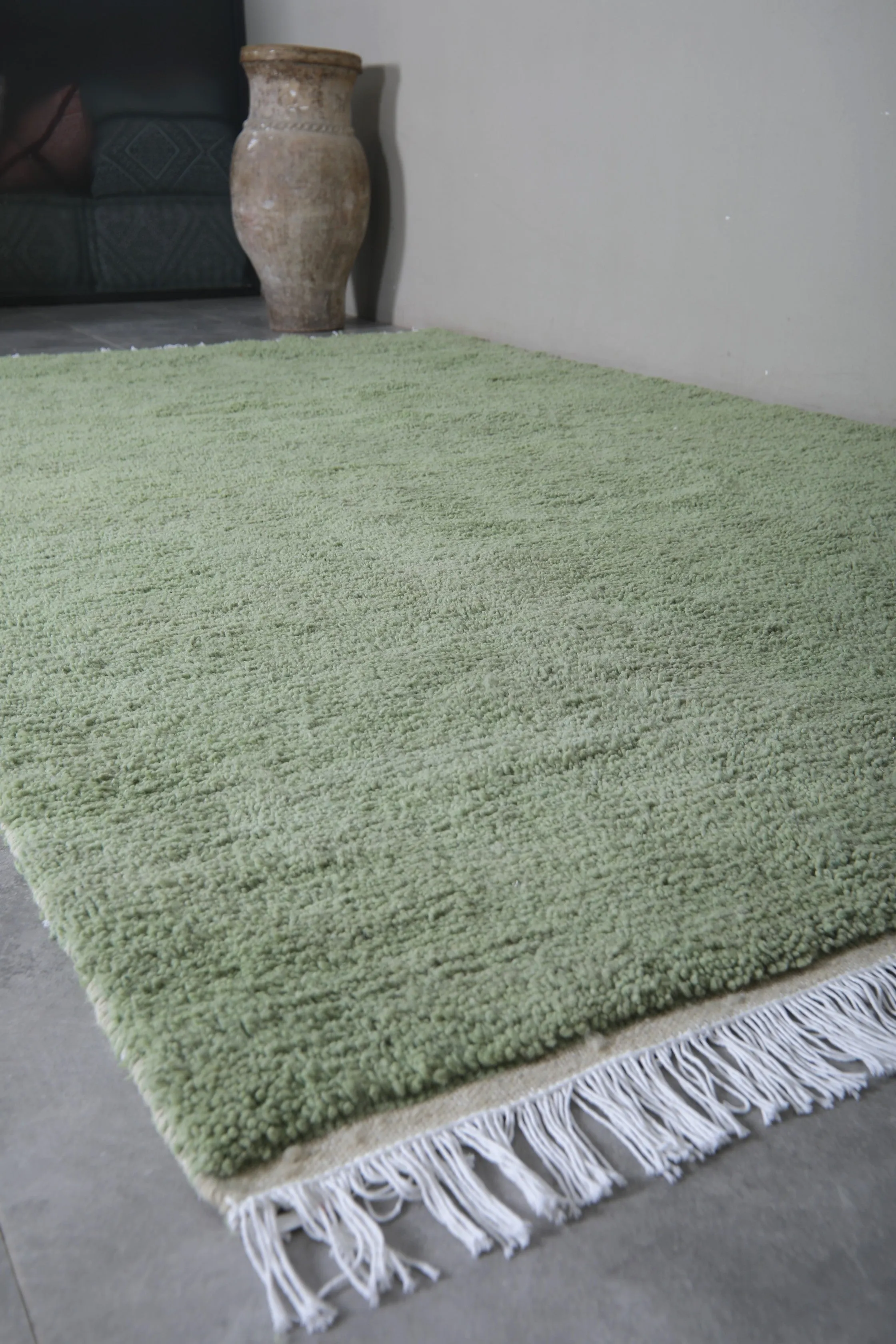 Custom Moroccan rug green - Moroccan Handmade Area rug
