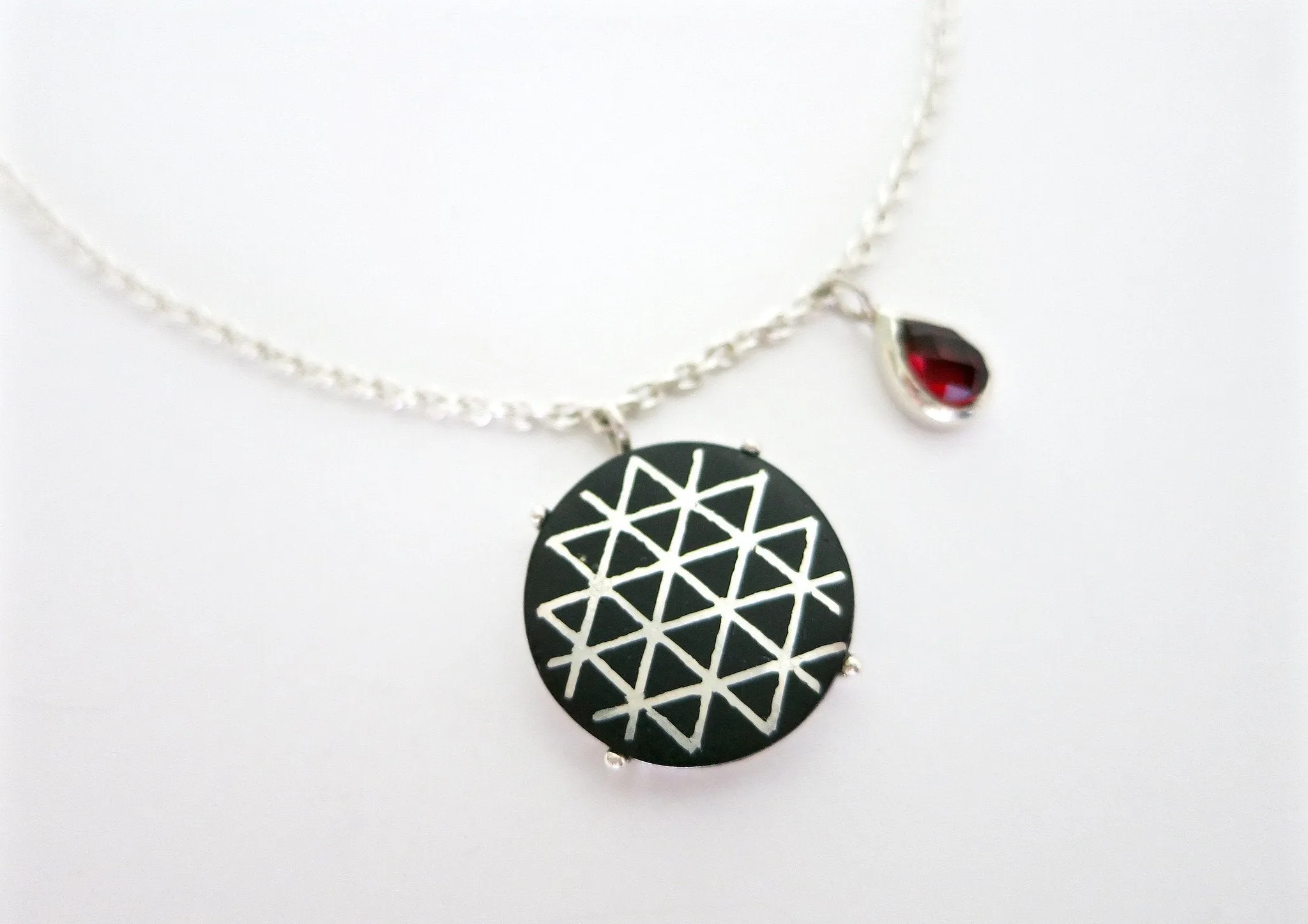 Dainty, minimalist Bidri charm chain necklace