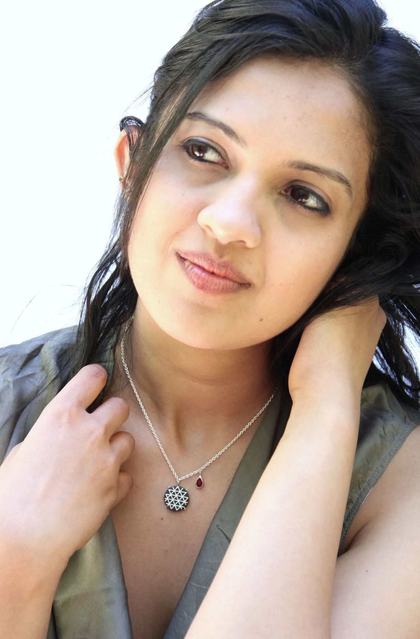 Dainty, minimalist Bidri charm chain necklace