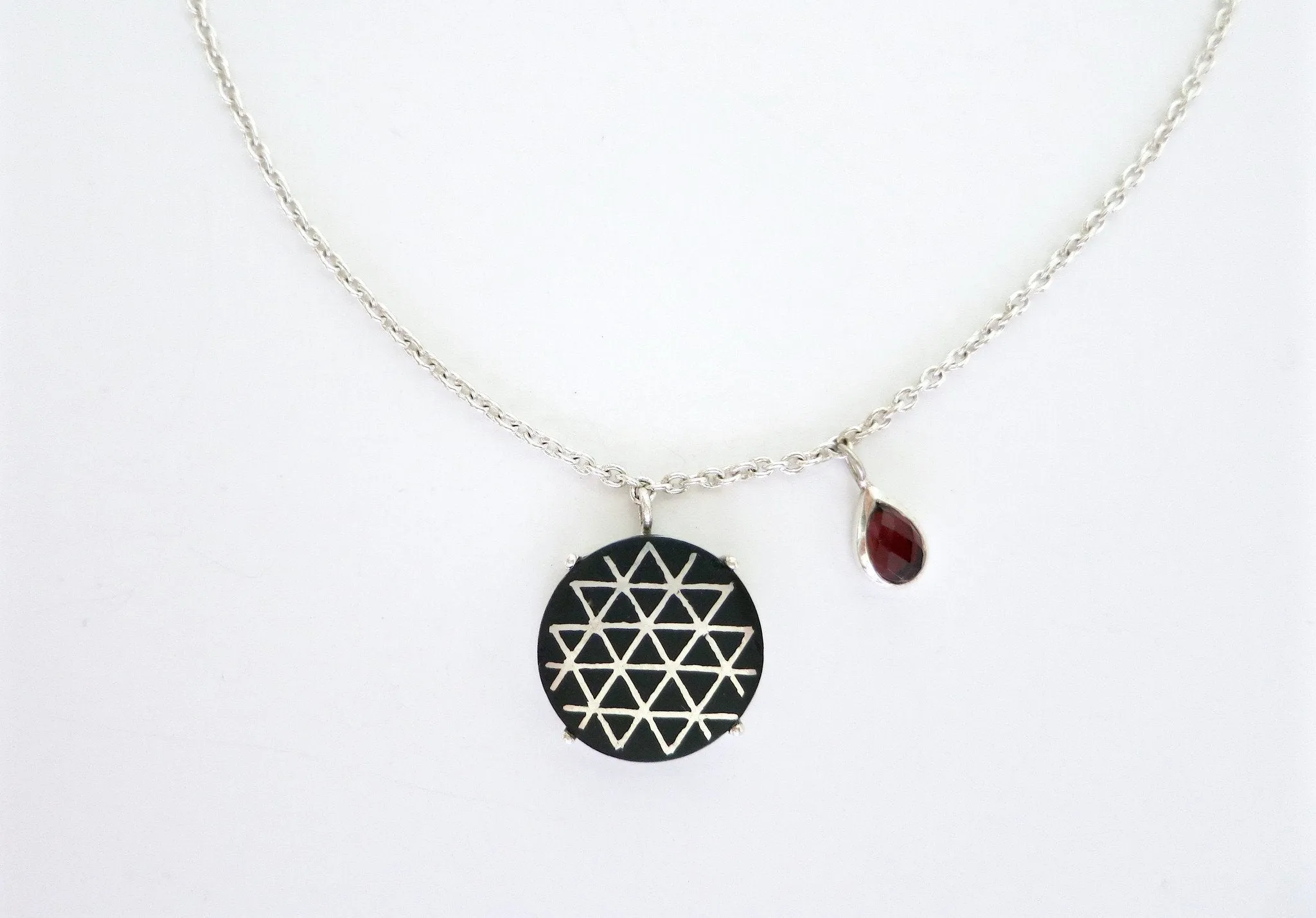 Dainty, minimalist Bidri charm chain necklace