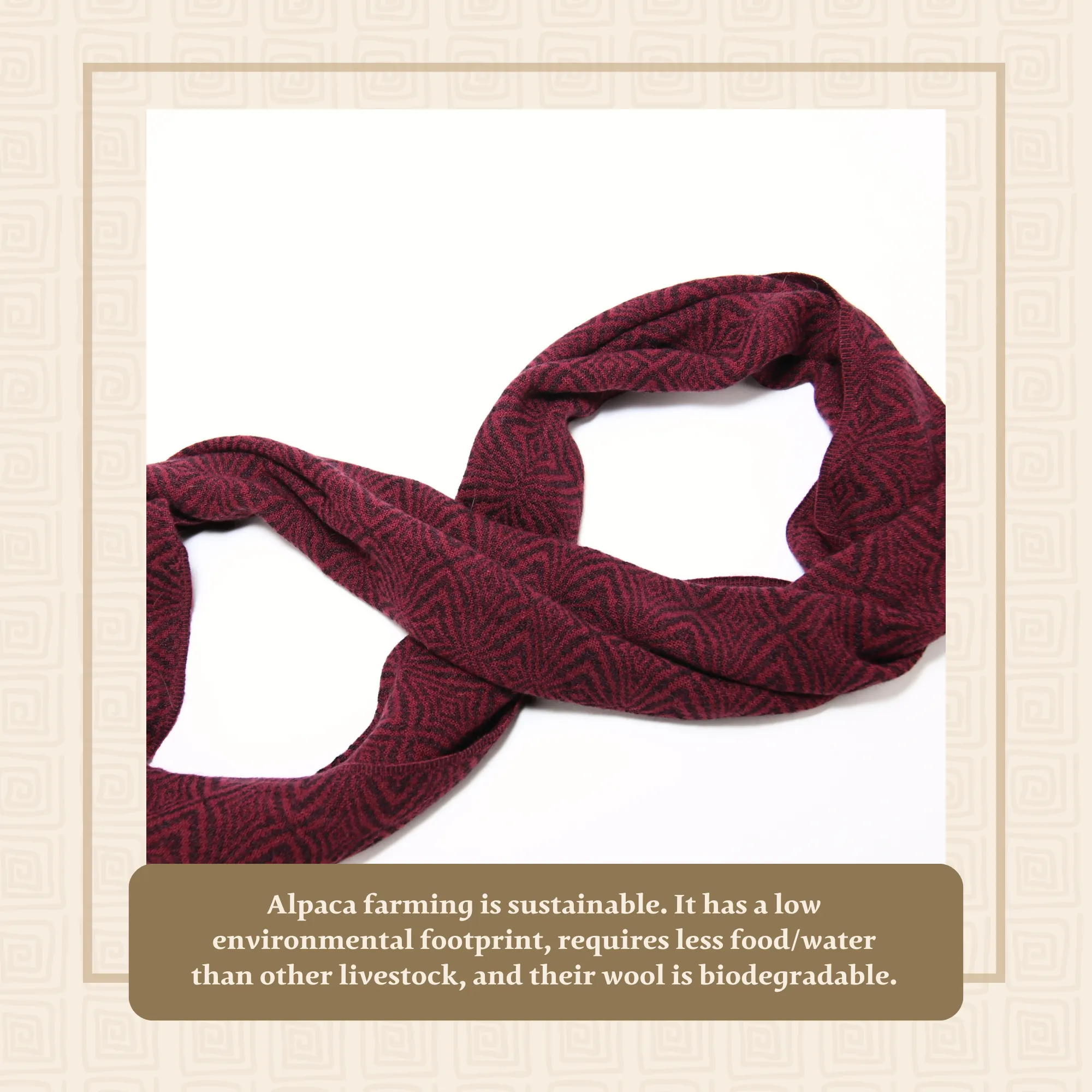 Dark Red Alpaca Infinity Scarf