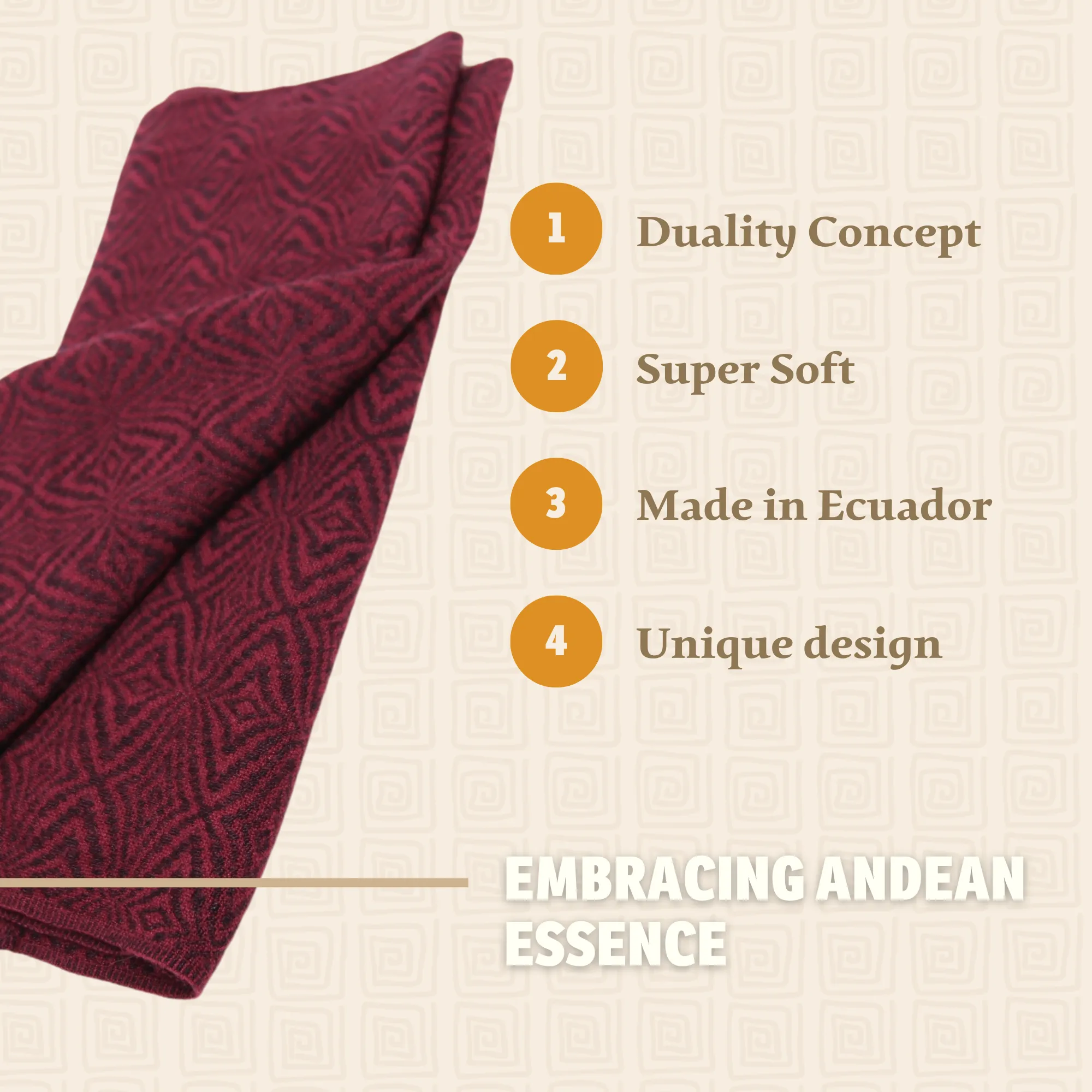 Dark Red Alpaca Infinity Scarf