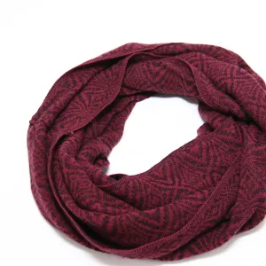 Dark Red Alpaca Infinity Scarf