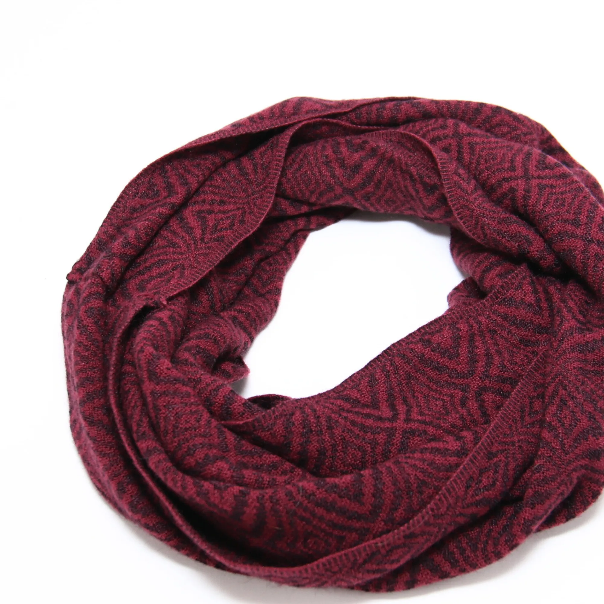 Dark Red Alpaca Infinity Scarf