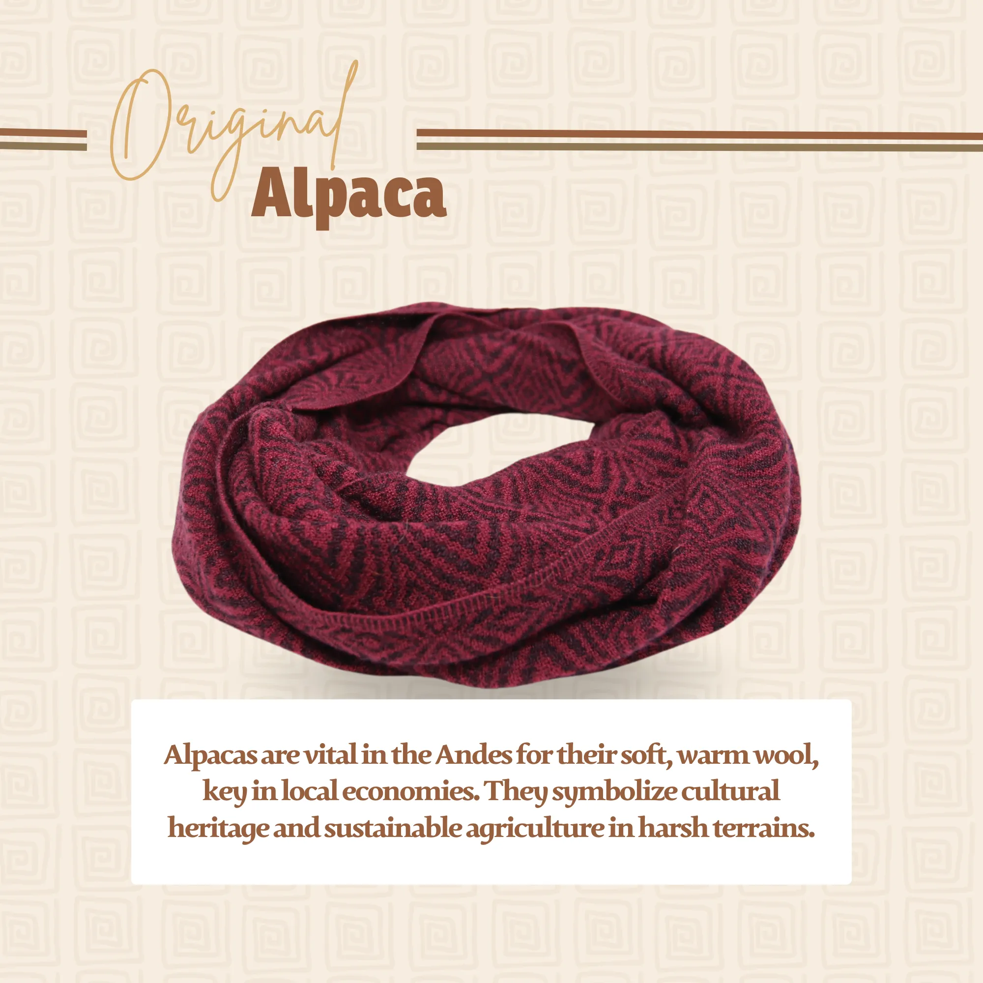 Dark Red Alpaca Infinity Scarf